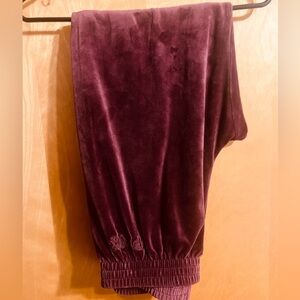 PINK Victoria's Secret VS Velour Jogger sweatpants Maroon Medium